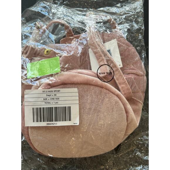 New - Janie and Jack ~  Blush Pink Velvet Quilted Backpack - Picture 7 of 7